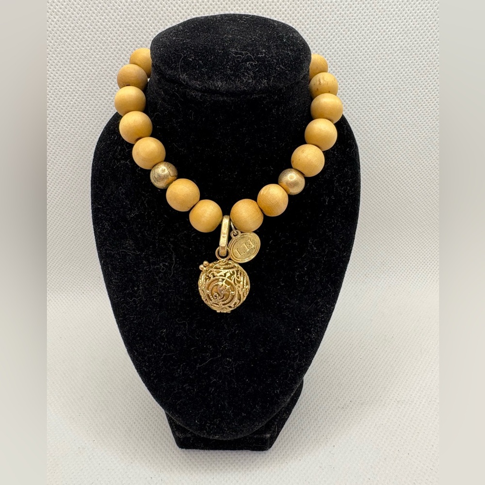 Lisa Hoffman Wood Fragrance Bracelet with Gold-Plated Sterling Silver Charm!